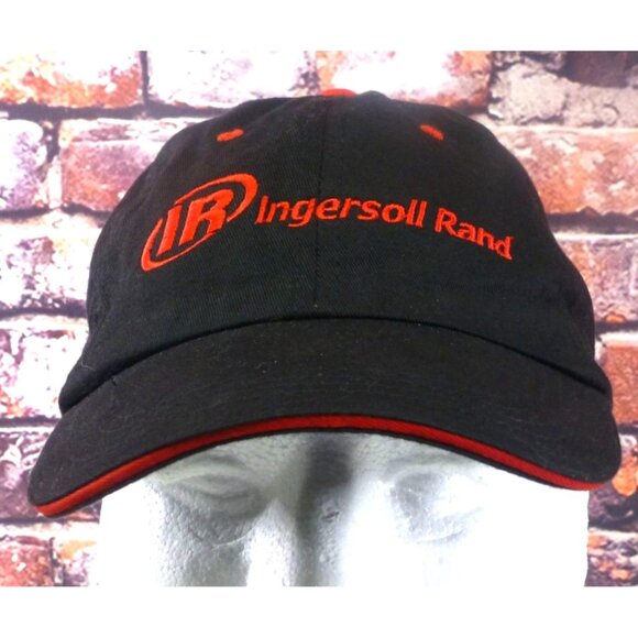 Ingersoll Rand Black & Red Embroidered Adjustable Baseball Hat By Hit Wear - Picture 1 of 6